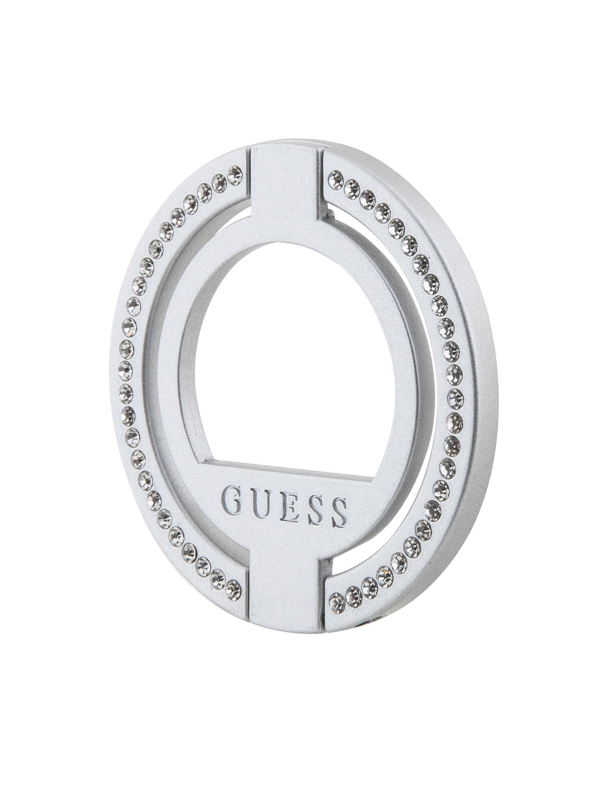 Guess кольцо-держатель MagSafe Metal Ring stand Diamond Rhinestones Silver
