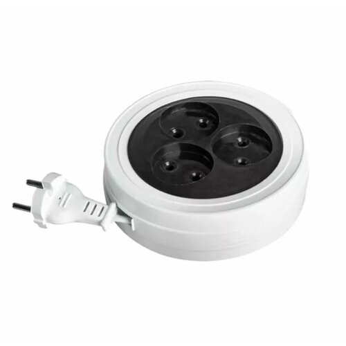 Удлинитель сетевой Веллконт рулетка 5м 3роз черный шнур 477₽