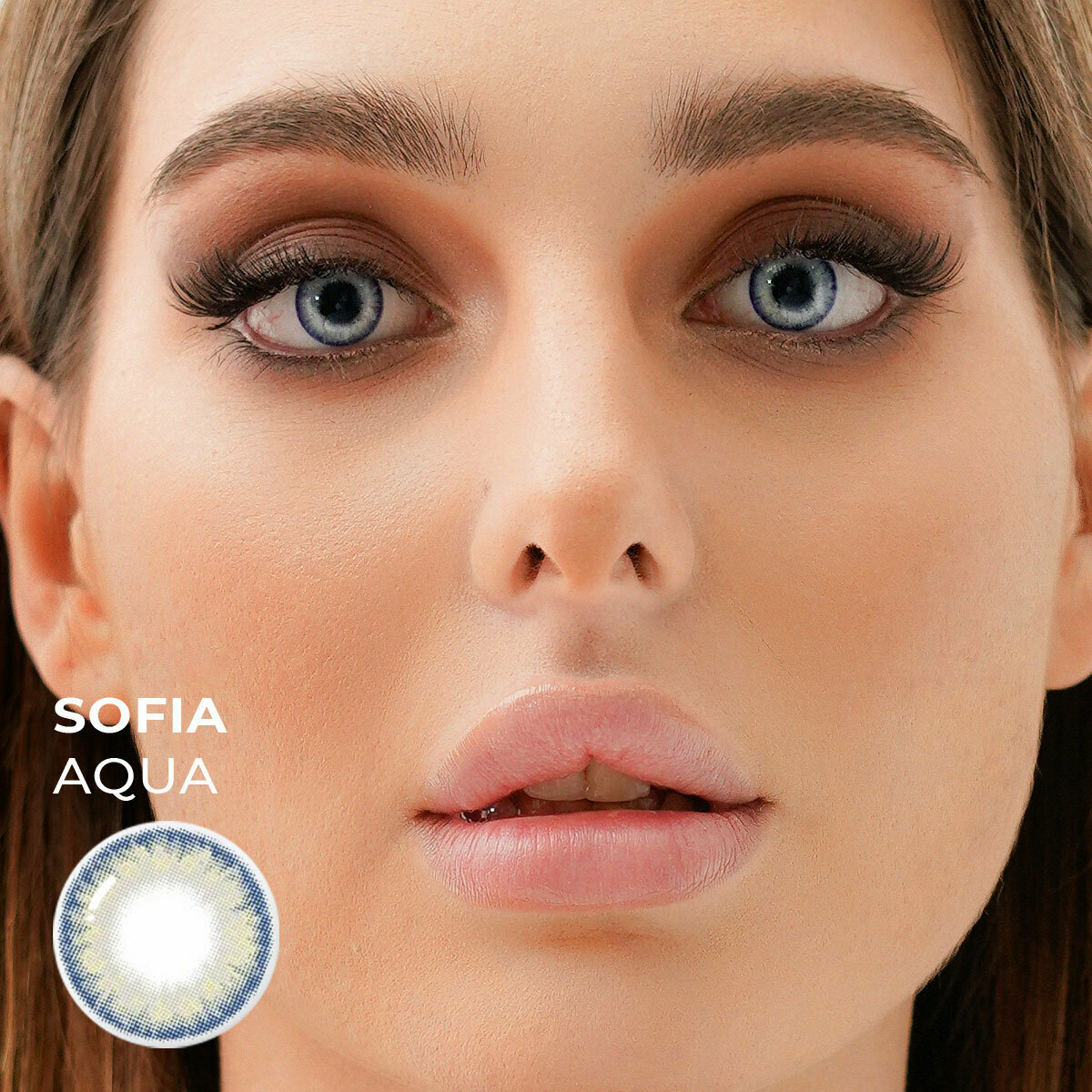 Цветные контактные линзы URBAN LAYER ru Sofia Aqua -1.5, 2шт