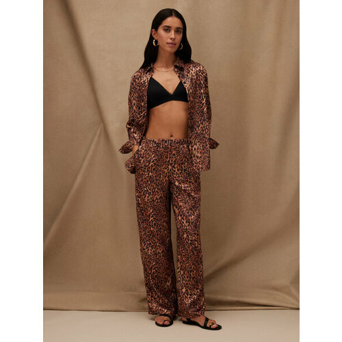 фото Брюки zarina, размер m (46), коричневый