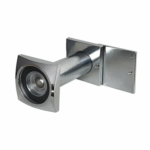 Глазок дверной со шторкой 16/50х90 квадратный (стекло) хром