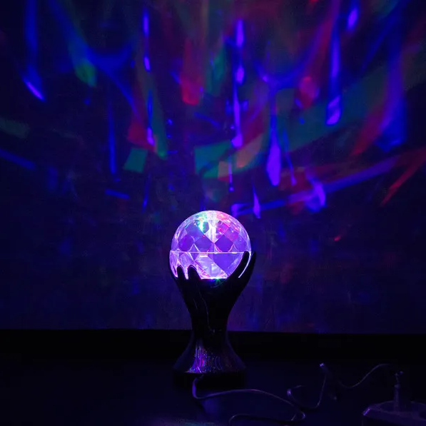 Светодиодный шар - лампа новогодняя "Рука" серебро - фотография № 2