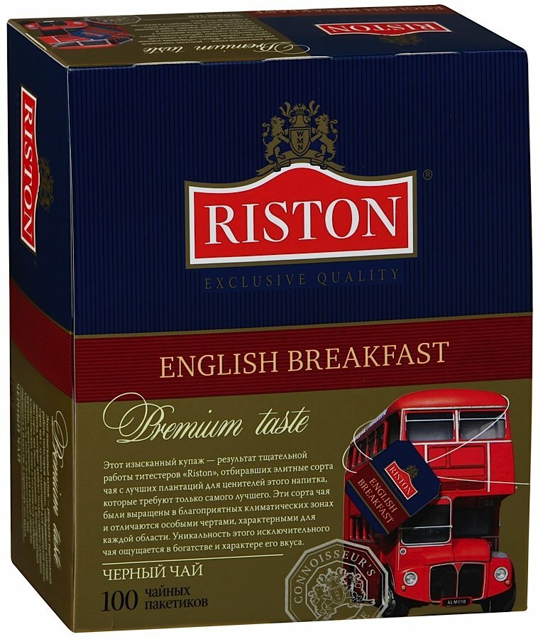 Чай черный в пакетиках Riston English Breakfast, 100 шт по 2г