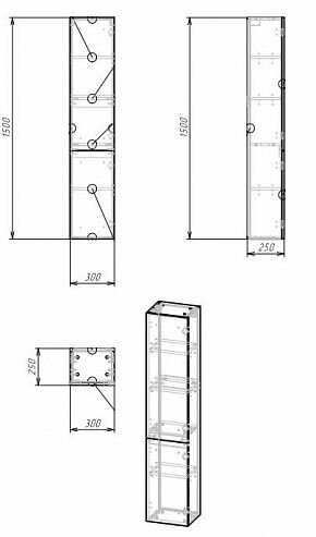 Пенал Cersanit LARA 30 подвесной белый (SB-SL-LAR/Wh)