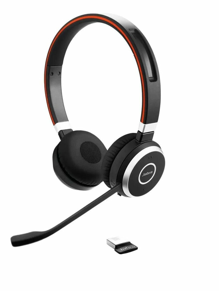 Гарнитура Jabra Evolve 65 SE, для контактных центров, накладные, bluetooth, черный [6599-833-309]