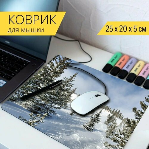 Коврик для мыши с принтом Снег, горы, колорадо 25x20см. коврик для мыши с принтом нас колорадо грандканьон 25x20см