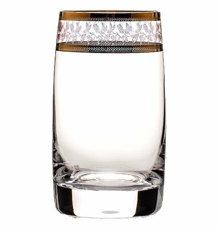 фото Стаканы для воды 250 мл 6 шт Crystalite Bohemia "Идеал /Золотые листики" / 028676