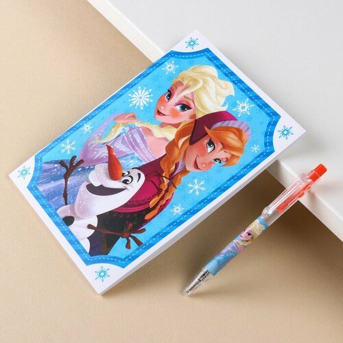 Канцелярский набор Disney С Новым годом, Холодное сердце, блокнот А5, ручка, наклейки