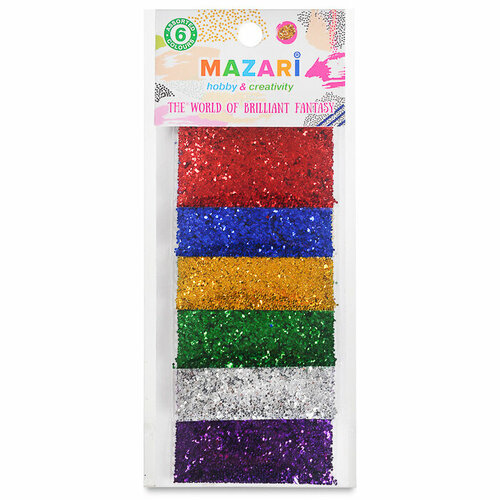 Набор блёсток M-4334 декоративных 2 6 цветов х 3 г европодвес M-4334 300₽