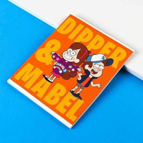 Тетрадь Disney - Диппер и Мэйбл, в клетку, на скобе, 48 листов, А5, 1 шт.
