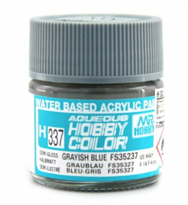 фото MR.HOBBY Краска акриловая на водной основе полуматовая H 337 Серовато-синий FS35237 (GRAYISH BLUE FS35237), 10мл