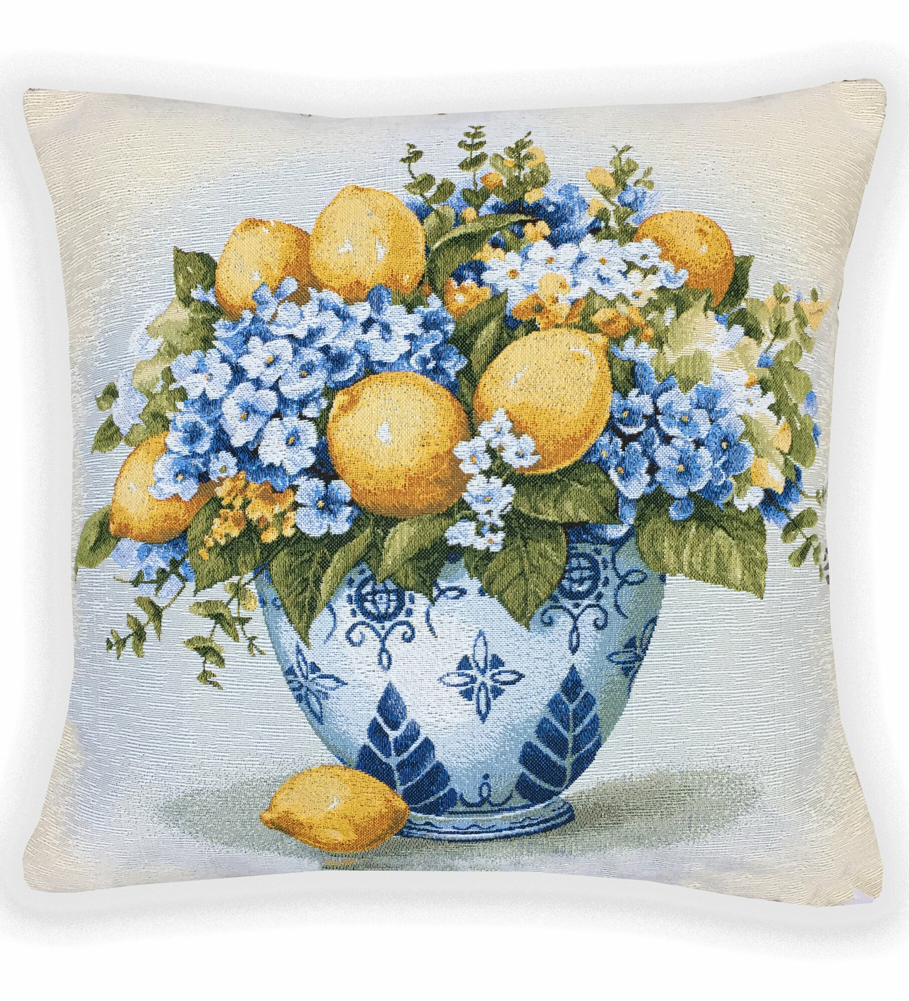 фото Подушка Декоративная Гобеленовая 45х45 "Букет с лимонами"