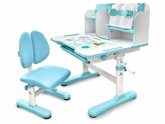 Комплект мебели (столик + стульчик) Mealux EVO Panda blue (арт. BD-28 BL)