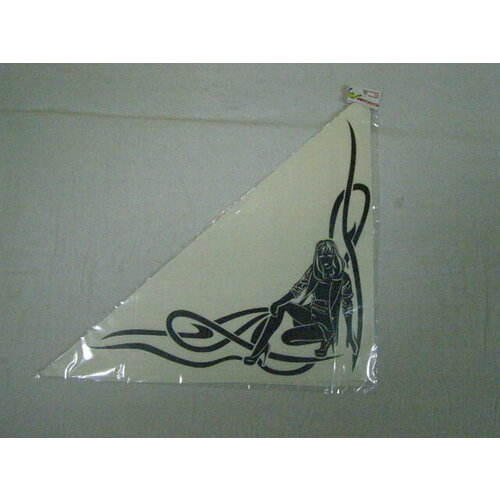 Наклейка уголки на форточку Девушка №3 (2*450х450) плоттер черный