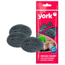 Губки для мытья посуды YORK 3шт Mini металлизированная мочалка