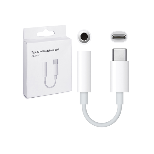 переходник адаптер apple usb type c mini jack 3 5 0 1 м белый Переходник для наушников Type-C на AUX Jack 3.5mm кабель В коробке