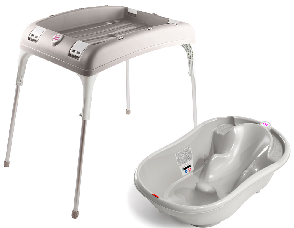 Комплект ванноская Ok Baby Onda + подставка Серый