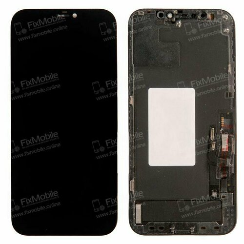 Дисплей с тачскрином для Apple iPhone 12 (черный) (AA) OLED дисплей с тачскрином для apple iphone 11 pro max черный oled