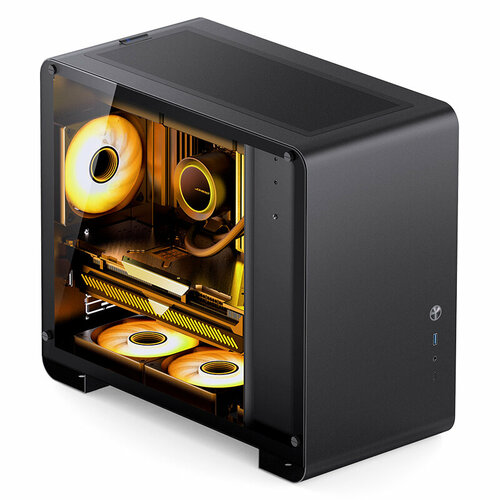 Корпус JONSBO U4 Mini Black без БП, боковая панель из закаленного стекла, mini-ITX, micro-ATX, черный