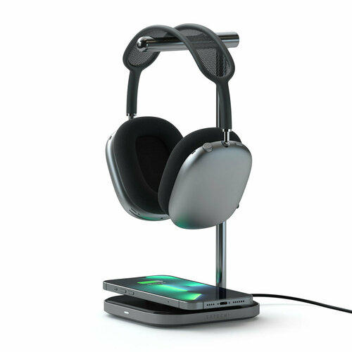 Подставка для наушников с беспроводной зарядкой Satechi 2-in-1 Headphone Stand with Wireless Charger (ST-UCHSMCM)