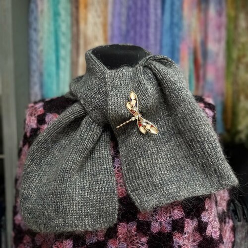 Шарф Орчанка, 110х20 см, серый