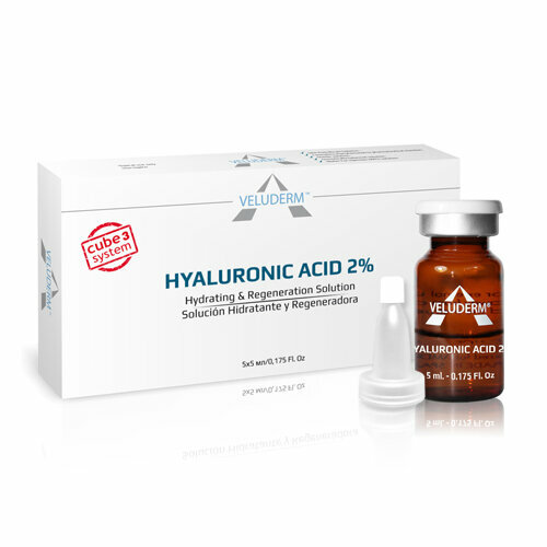 Гиалуроновая кислота 2% - Hyaluronic Acid 2% (cube3 (r) - с 3-мя видами молекулярной массы), 5 мл - цена за 1 флакон - Veluderm