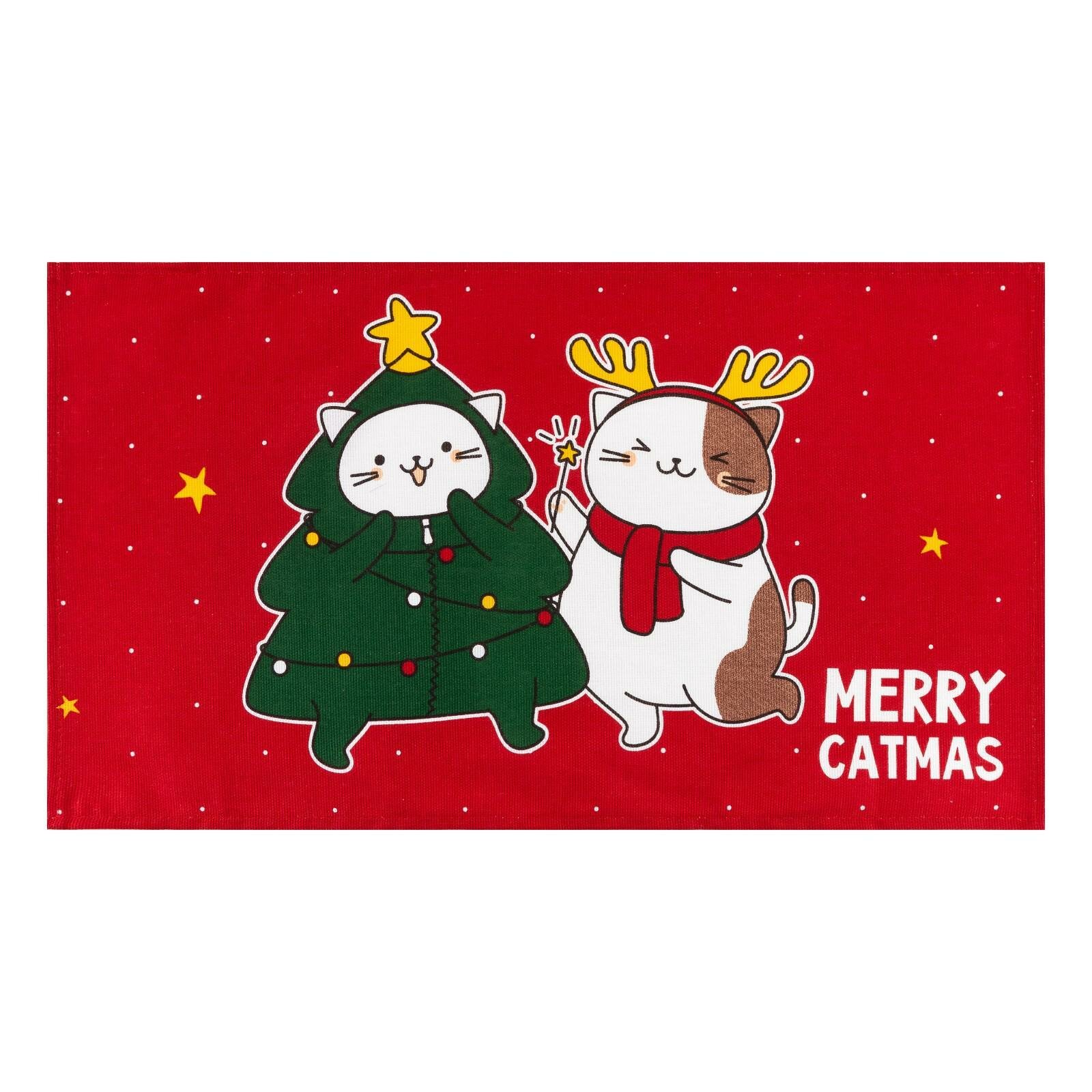 Полотенце "Доляна" Merry catmas 35х60 см,100% хлопок 160 г/м2