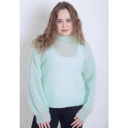 фото Свитер, размер 48-50, бирюзовый нет бренда