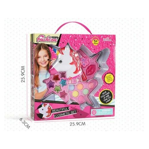 Набор косметики для девочек 25,9*25,9*6,3 см, единорог, 3 яруса