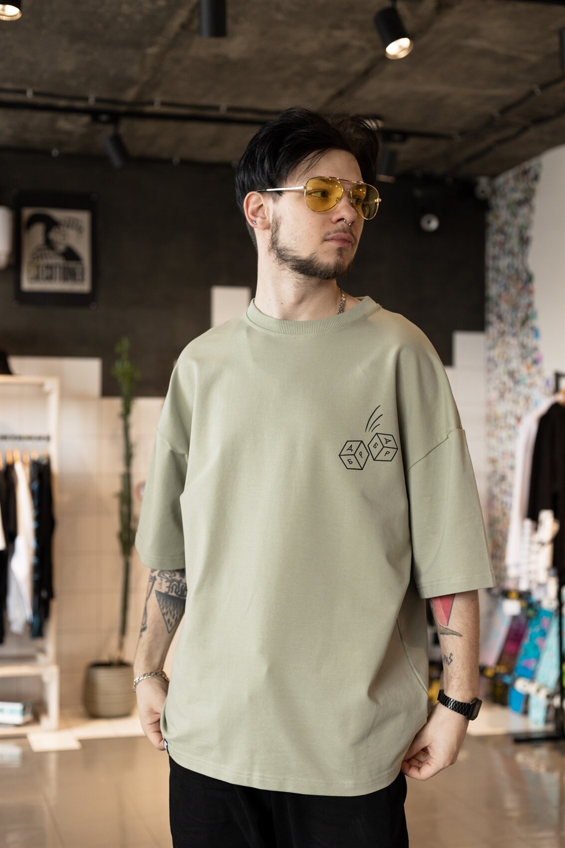 Футболка БОРДШОП#1, размер S, хаки — фото 1