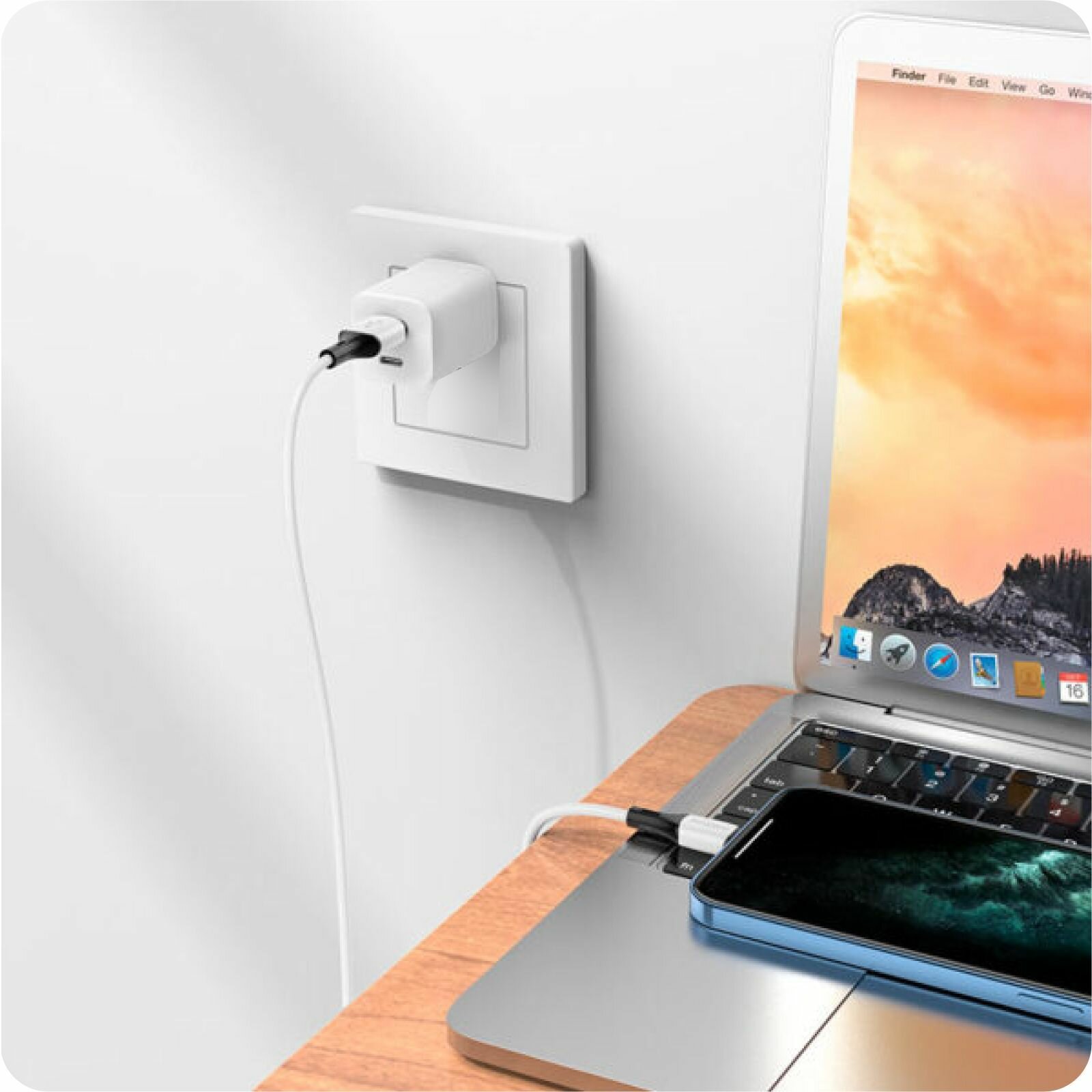 Кабель для iPhone, быстрая зарядка, 1 метр, силиконовый, передача данных / USB провод для iPad airPods / шнур для разъема Lightning / BOROFONE BX79 — фото 4