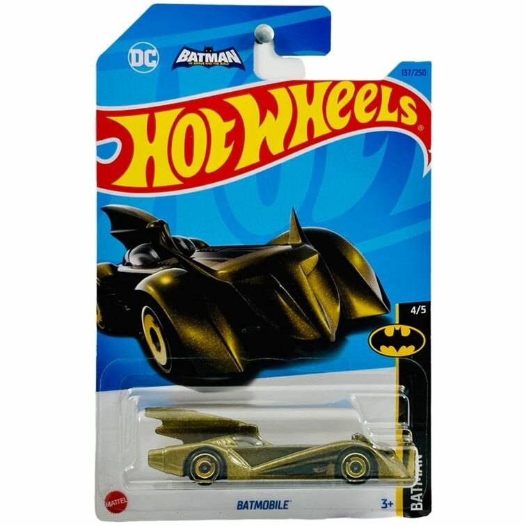 HKJ75 Машинка игрушка Hot Wheels металлическая коллекционная Batmobile бронз