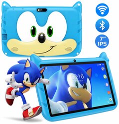 Развивающий планшет для детей на Android с 7-дюймовым экраном и Wi-Fi - Sonic Q80, 2+32GB, противоударный, оригинал, голубой