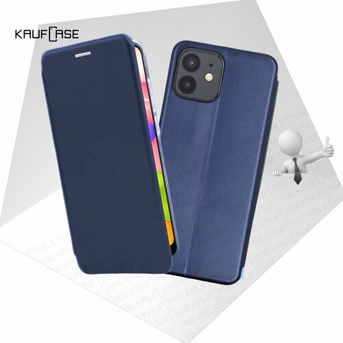 Чехол книжка KaufCase для телефона Apple iPhone 12 mini (5.4), темно-синий. Трансфомер чехол книжка kaufcase для телефона apple iphone 5 5s se 4 темно синий трансфомер