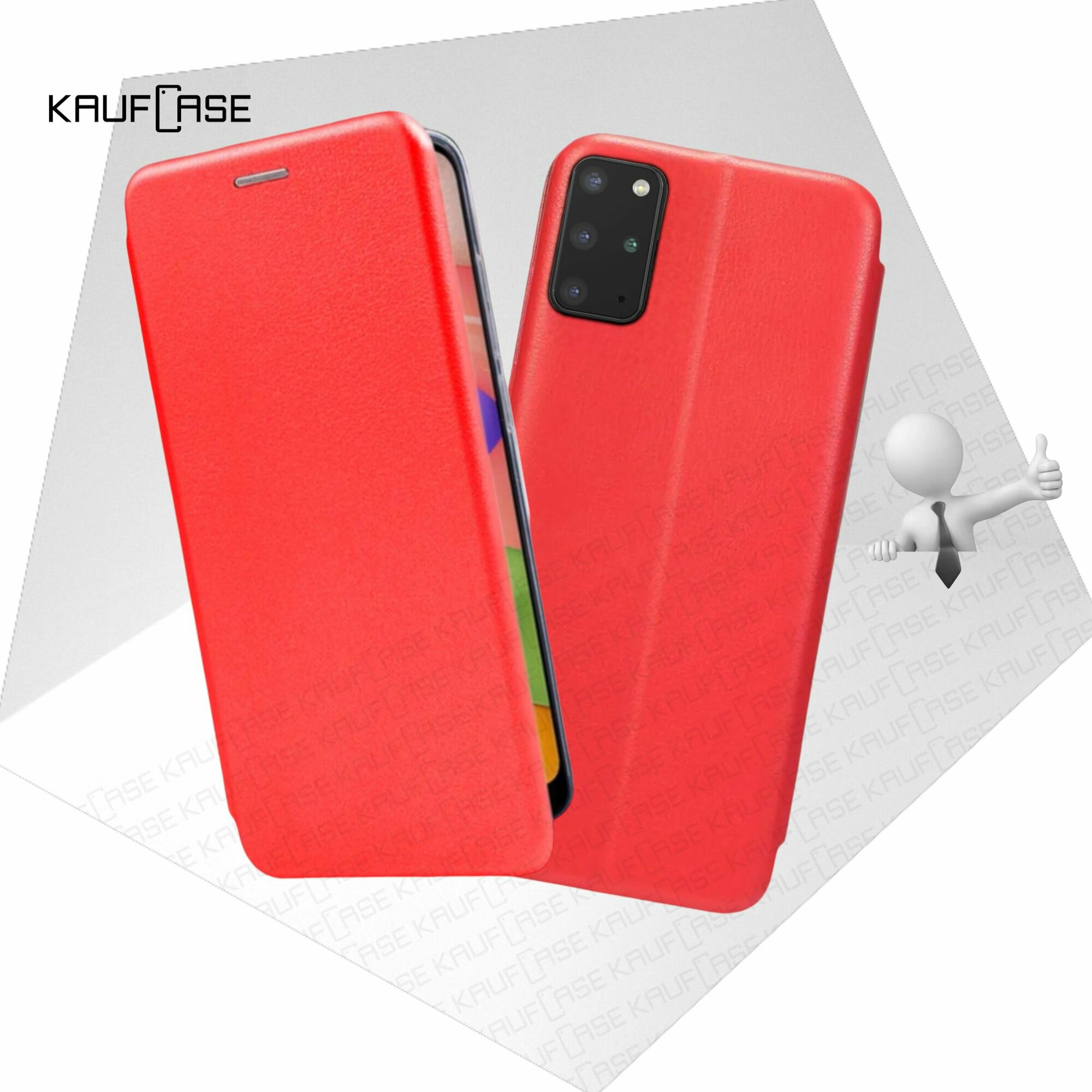 Чехол книжка KaufCase для телефона Samsung S20+ (S985) (6.7"), красный. Трансфомер