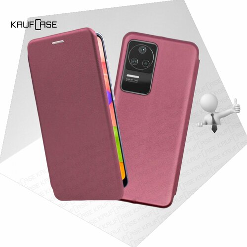 Чехол книжка KaufCase для телефона Xiaomi Poco F4 (6.67), бордовый. Трансфомер чехол книжка kaufcase для телефона xiaomi poco m5s 6 43 черный трансфомер