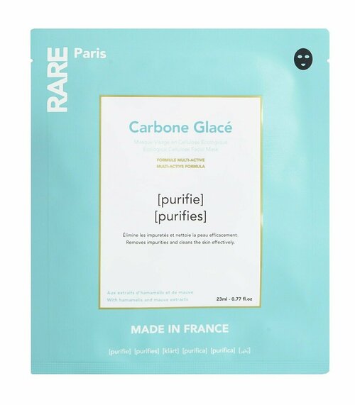 Очищающая тканевая маска для лица Rare Paris Carbone Glace Facial Mask