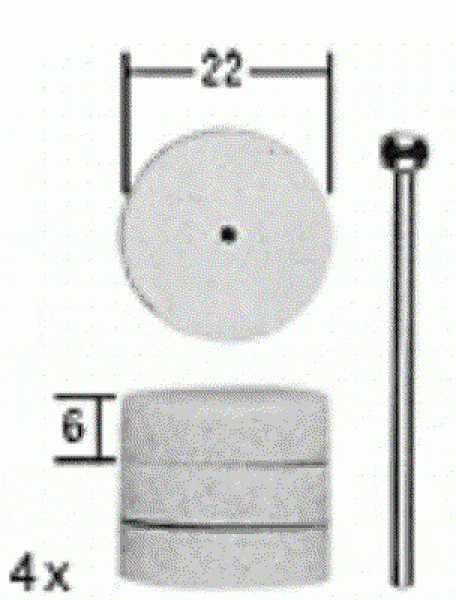 Специальные полировальные шайбы PROXXON для оргстекла (диам 22 мм, 4 шт.) (28296)