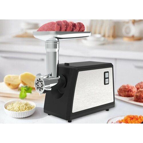 Мясорубка электрическая3500 ВТ низкий уровень шуманасадки в комплектесеребристый 739900₽