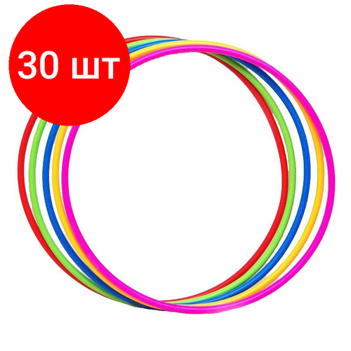 Комплект 30 штук, Обруч гимнастический пластиковый, 600 мм, KO-303
