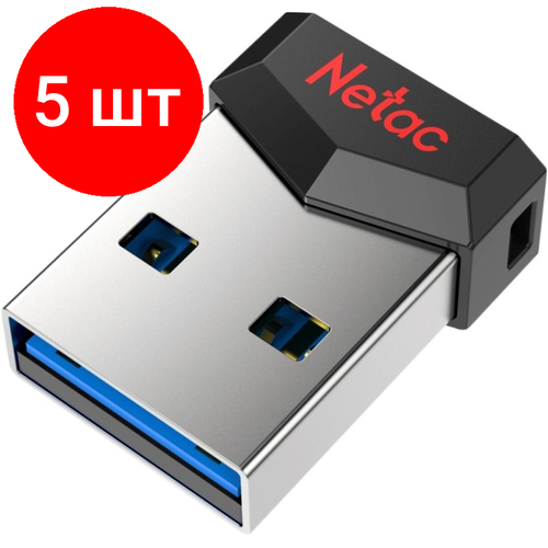 Комплект 5 штук, Флеш-память Netac UM81 USB2.0 Ultra compact Flash Drive 64GB красный, черный, красный
