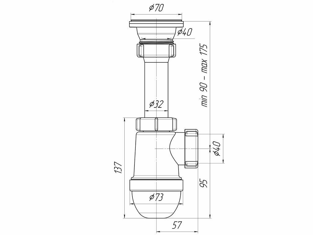 Сифон для раковины Ани Пласт 1.1/2"*40 с выпуском - фото №16