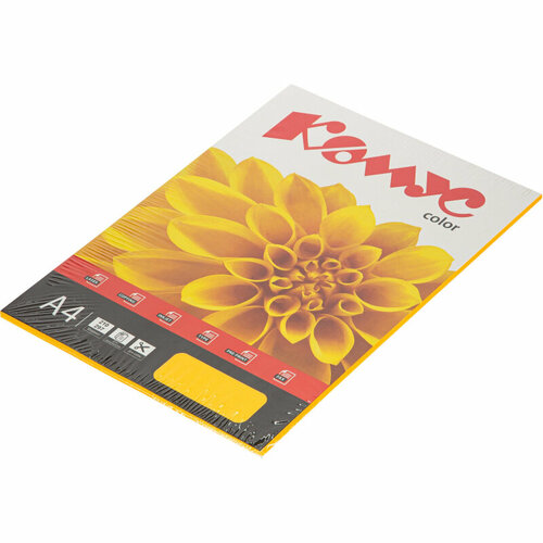 Комплект 3 штук, Бумага цветная Комус Color (оранжевый неон) 75+-5гр, А4, 50 л