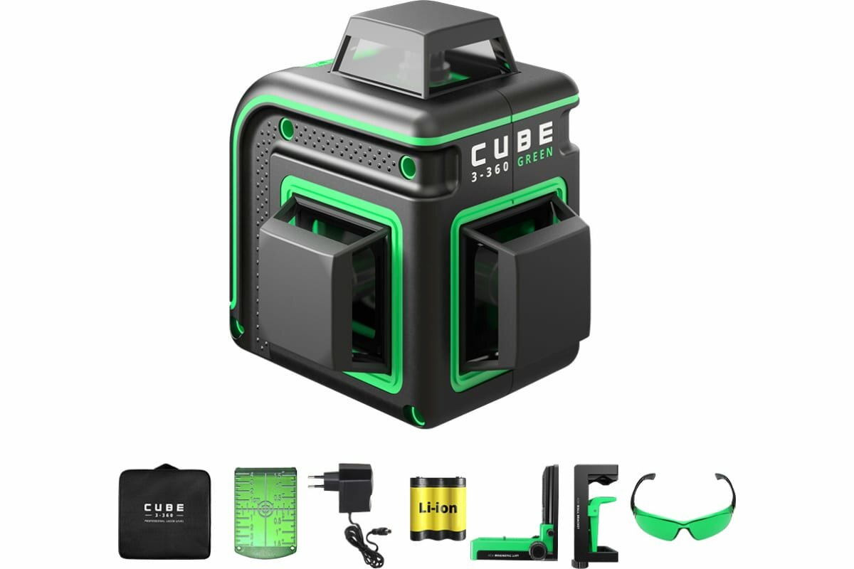 Лазерный уровень ADA instruments CUBE 3-360 GREEN HOME EDITION (А00566)