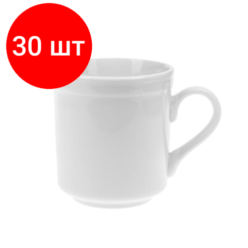 Комплект 30 штук, Кружка Collage фарфоровая, белая, 250мл, (фк862)