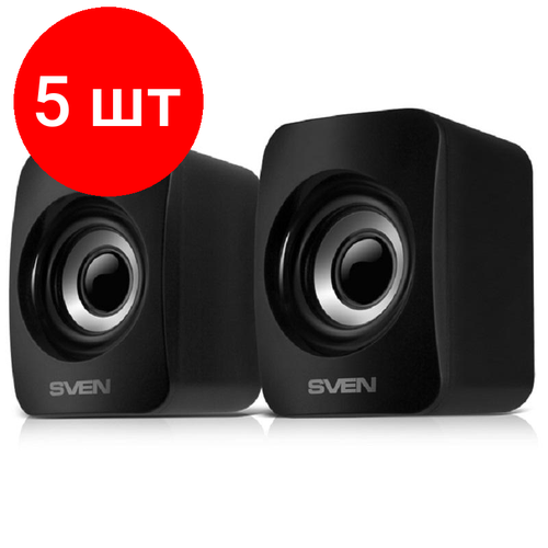 Комплект 5 штук Акустическая система 20 SVEN 130 черный USB мощность 2x3 ВтRMS 834000₽