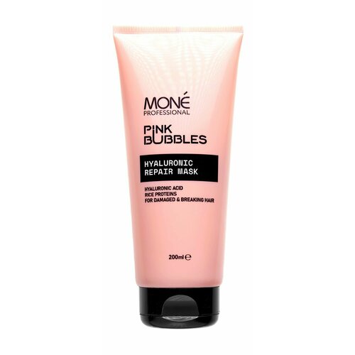 Маска-восстановление для волос с гиалуроновой кислотой Mone Professional Pink Bubbles Hyaluronic Repair