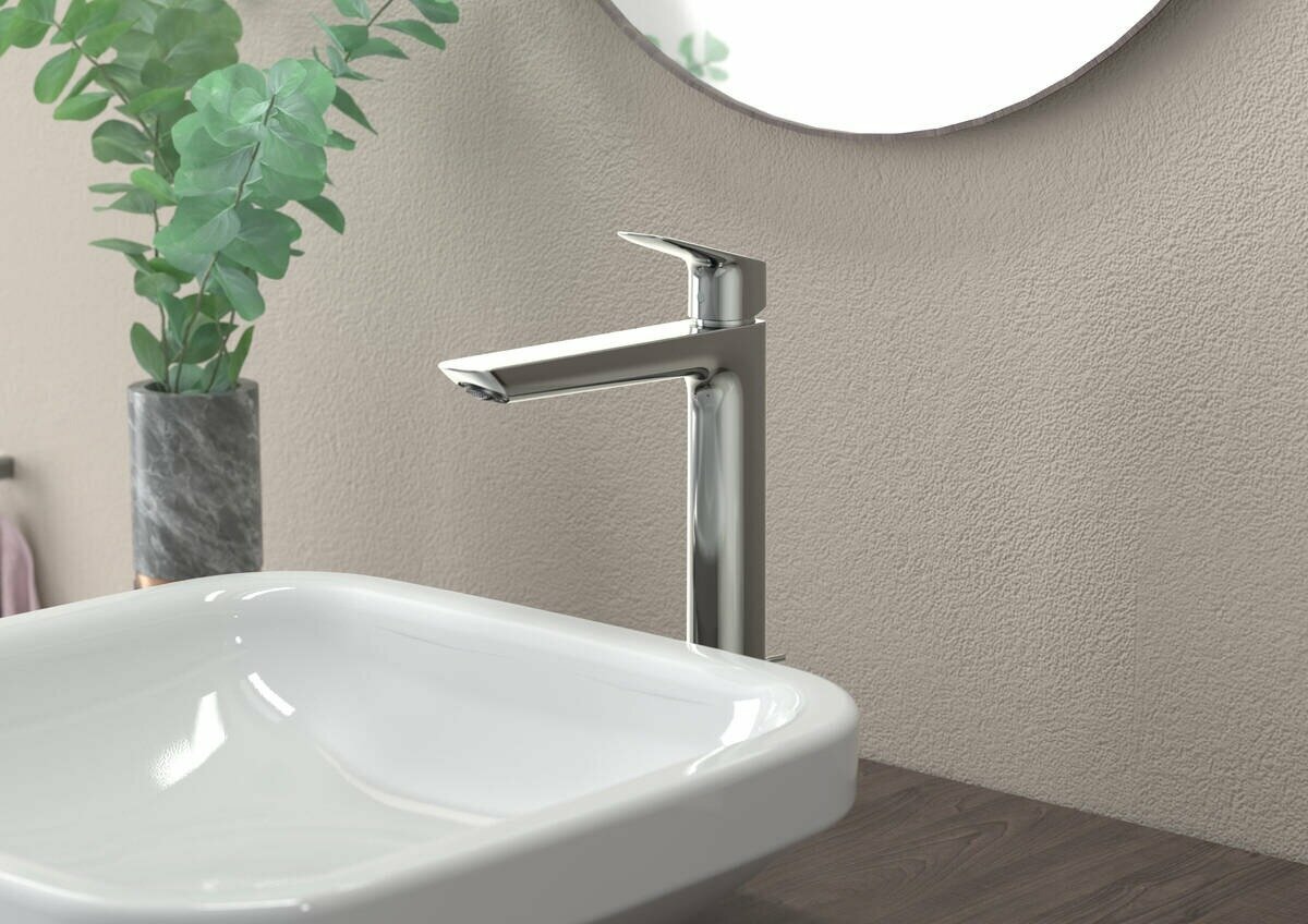 Смеситель для раковины hansgrohe Logis 240 Fine, со сливным гарнитуром 71257000, хром - фото №4