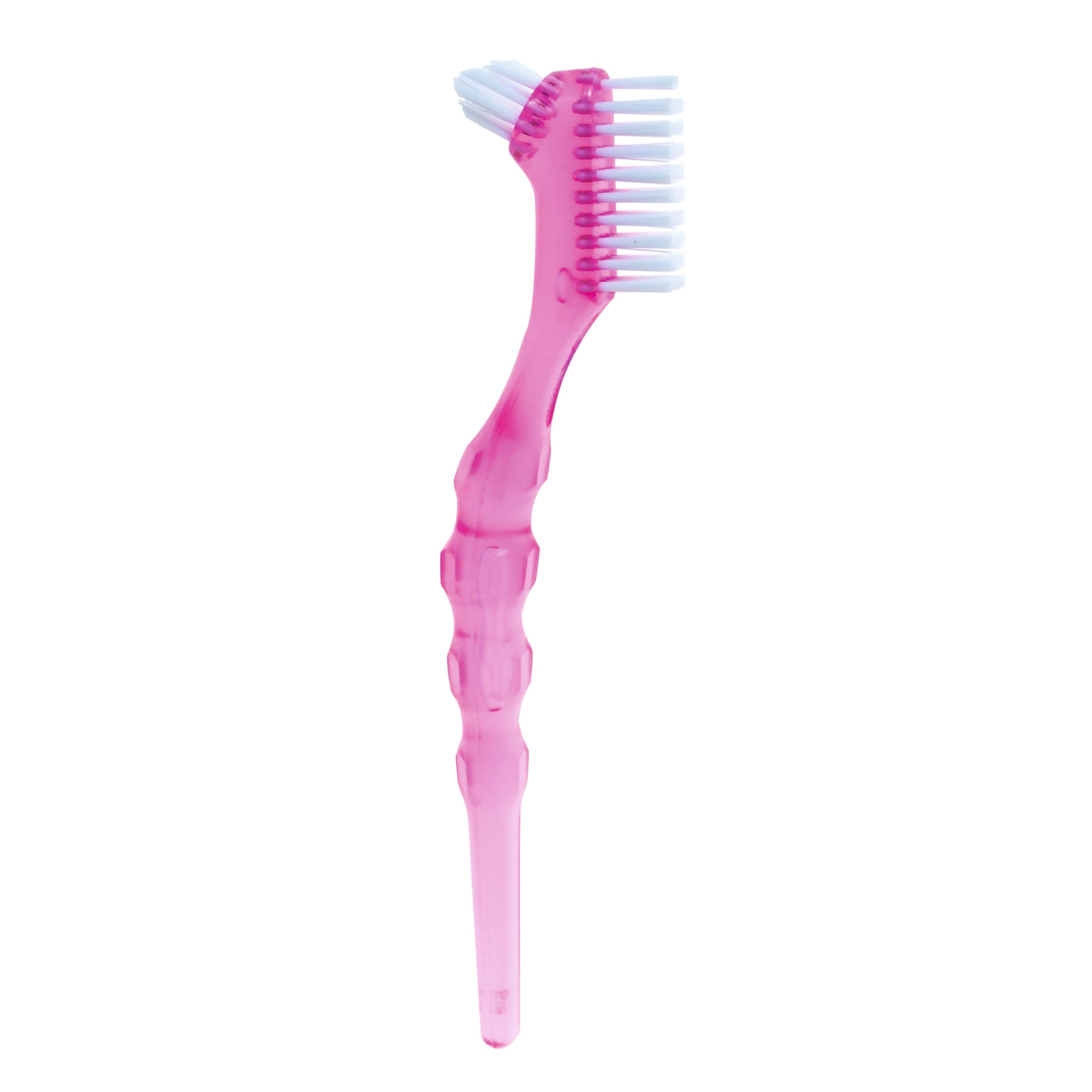 Зубная щетка Miradent Protho Brush для ухода за зубными протезами, pозовая