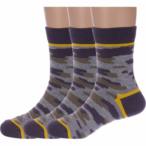 фото Носки conte 3 пары, размер 16, коричневый